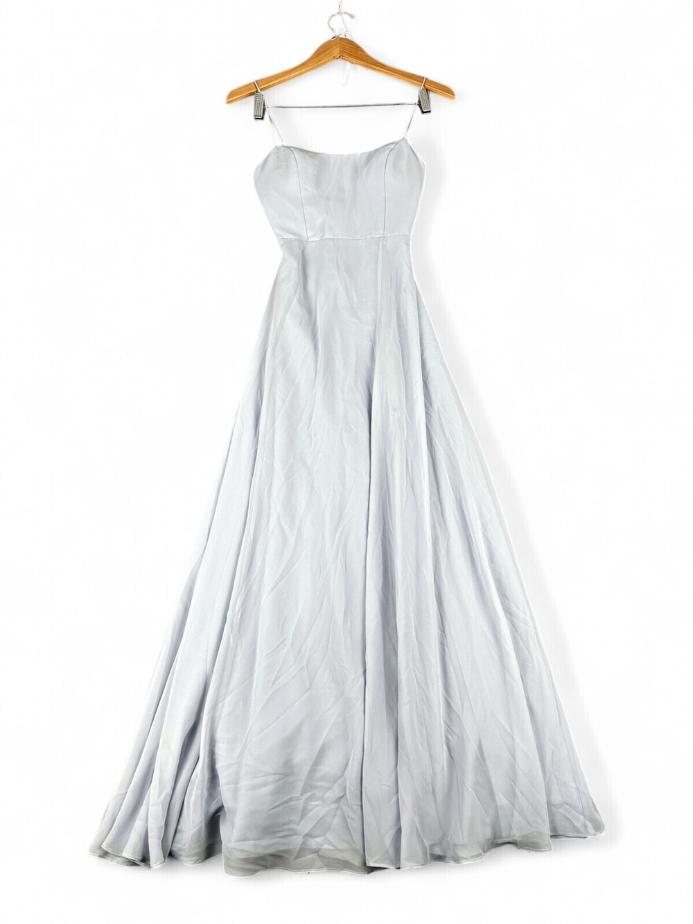 Jenny Yoo Light Blue Chiffon Spaghetti Strap A-Line Prom Gown Sz 0